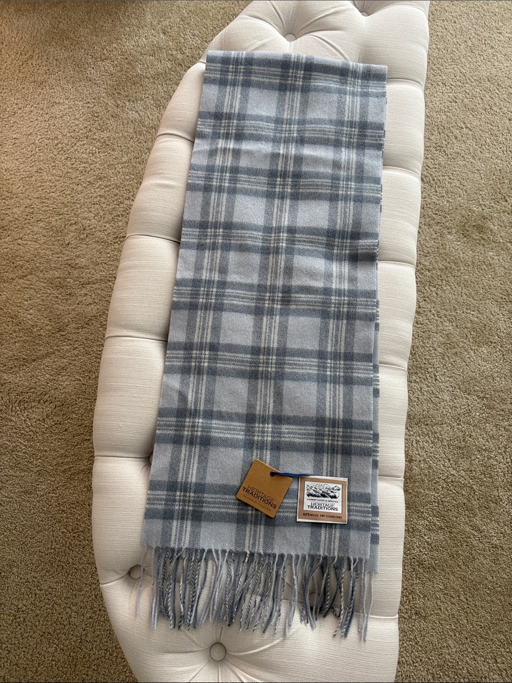 HERITAGE TRADITIONS 100% wool plaid scarf